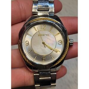 Women's Wristwatch Bolt Ladies Watch Quartz Silvertone Chunky Needs Battery